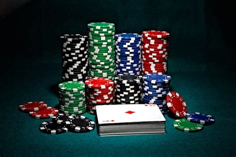 Premium Photo | Chips for poker with cards