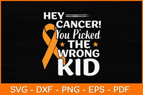 Hey Cancer You Picked The Wrong Kid Svg Design Karimoos Market