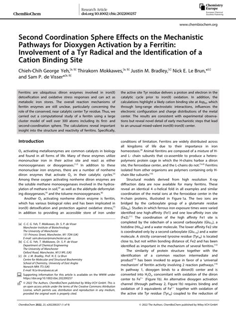 Pdf Second Coordination Sphere Effects On The Mechanistic Pathways