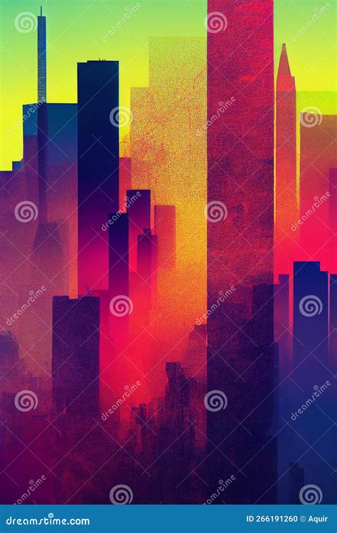 Cityscape Abstract Modern Cityscape Background Ai Generated Glitch