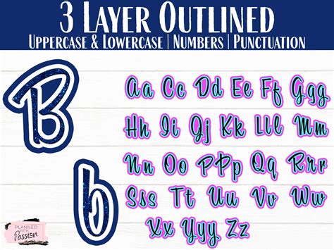 Layered Cursive Font SVG Alphabet SVG Fonts for Cricut - Etsy