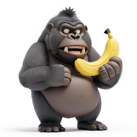 Premium Photo A Gorilla Holding A Banana That Has A Banana In His Hand