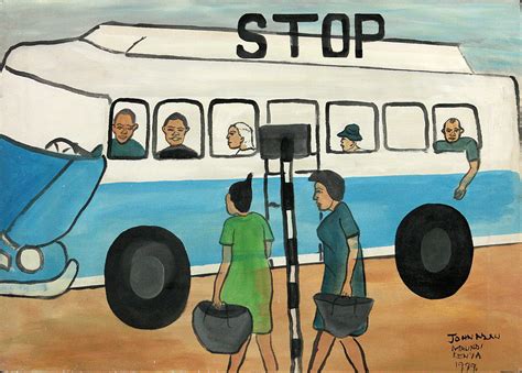 John Nzau 1964 Stop 1999 Olio Su Tela Cm 50x70 Firma E Data In Basso