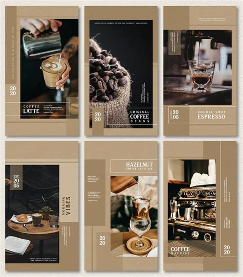 Elegant Coffee Shop Instagram Stories Templates Psd Instagram