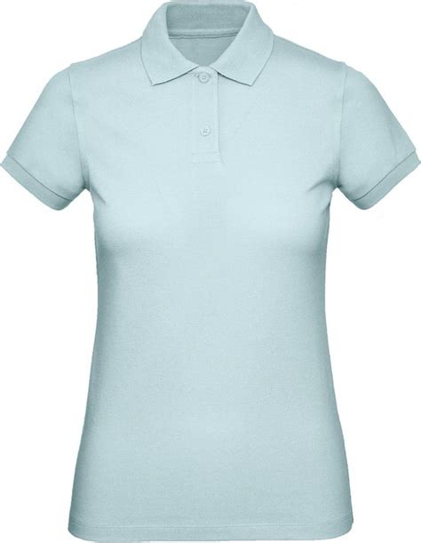 Polo Dames XL B C Kraag Met Knopen Korte Mouw Millennial Mint 100