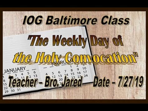 IOG Baltimore The Weekly Day Of The Holy Convocation YouTube