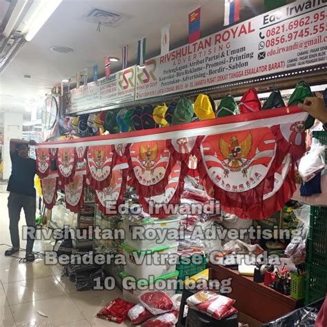 Jual Populer Background Bendera Vitrase Merah Putih Garuda Ukuran 10