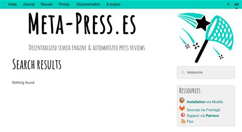 Meta Presses V17 Recherches Programmées Et Type De Sources Agenda