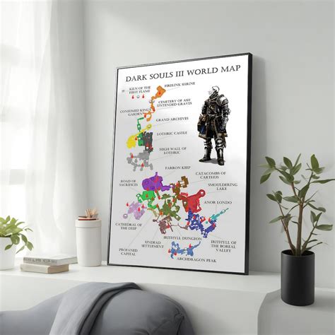 Dark Souls Map Art, Gaming Wall Decor, Interior Design Decoration ...