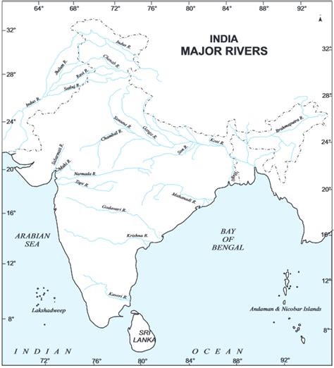 India River Map Famous Rivers Of India Map River Map Of India Images