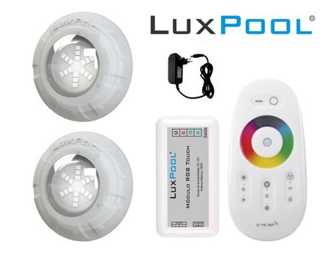 Kit Led Piscina Controle 2 Leds Rgb 9W Fonte 12V LuxPool