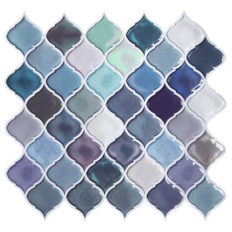 Buy Teal Arabesque Peel And Stick Tile Backsplash For Kitchen Bathroom