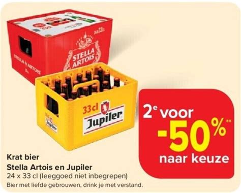 Krat Bier Stella Artois En Jupiler X Cl Promotie Bij Carrefour