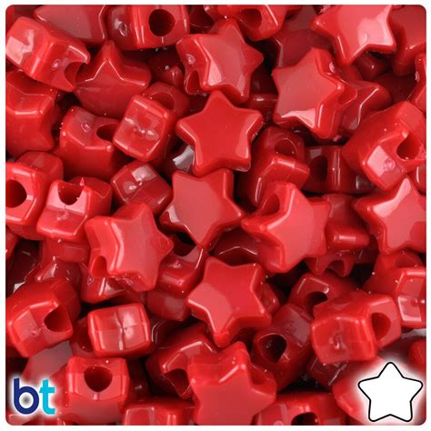 BeadTin Red Opaque 13mm Star Plastic Pony Beads 250pcs Michaels