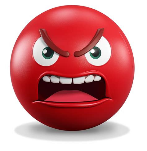 Expressive Red Angry Emoji Clipart Mad Facial Expression