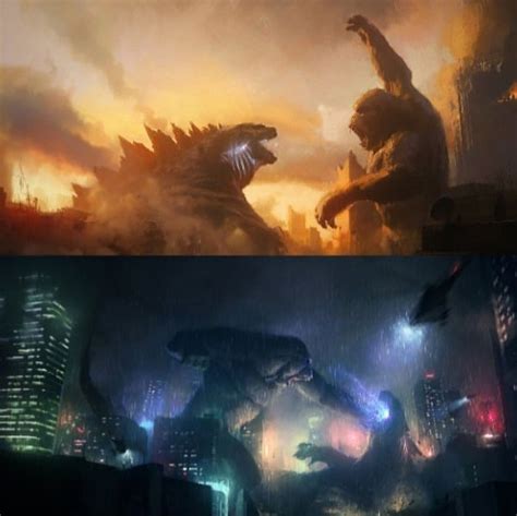 Godzillas Are Fighting In The City At Night And Then They Appear To Be