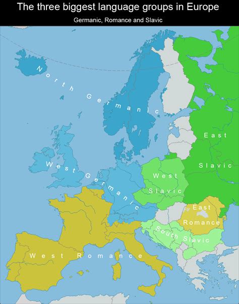 A map of the Germanic, Romance, and Slavic... - Maps on the Web