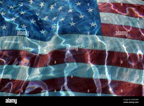 American Flag Abstract With Water Waves Stock Photo Alamy