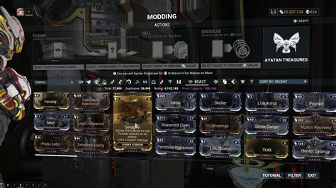 Mods transmutation give Kubrow mods. - General - Warframe Forums