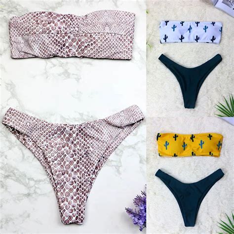 SALE 2018 New Strapless Sexy Bikini Set Push Up Women Swimwear Swimsuit