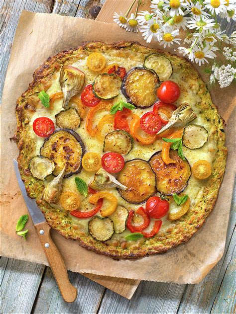 Pizza Sans Gluten Aux Aubergines Courgettes Tomates Poivrons Et