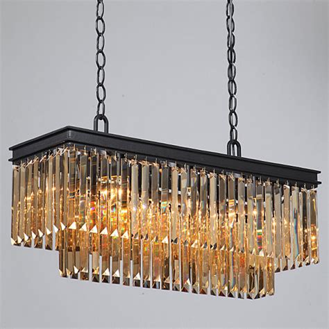 Люстра Odeon Amber GLASS Rectangular Chandelier Black iron Янтарное ...