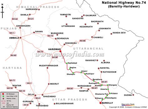 National Highway 74 Haridwar To Bareilly Road Map