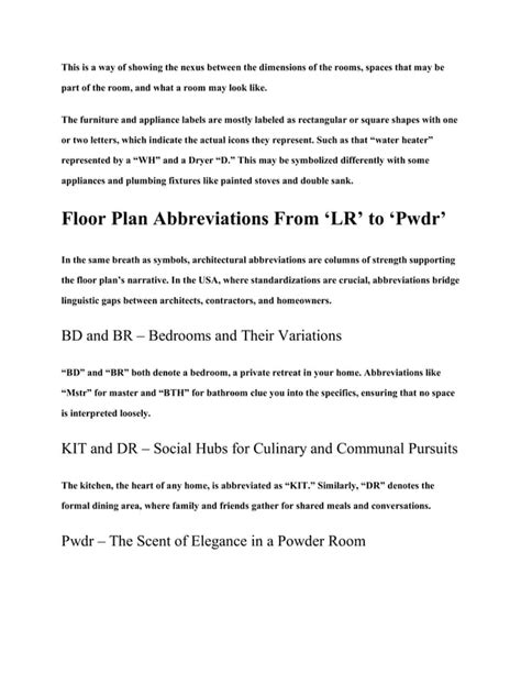 A Guide To Floor Plan Symbols Abbreviations And Meanings Pdf