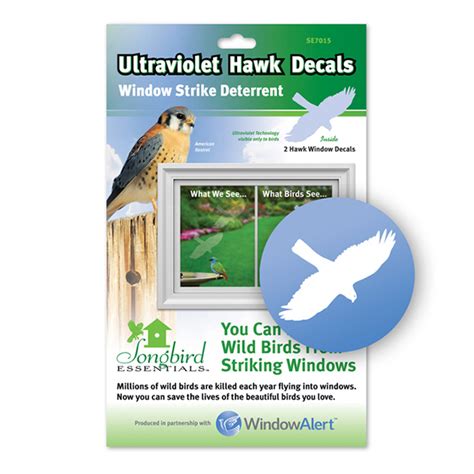 WindowAlert: Ultra Violet Hawk Decals – West Sound Wildlife Shelter