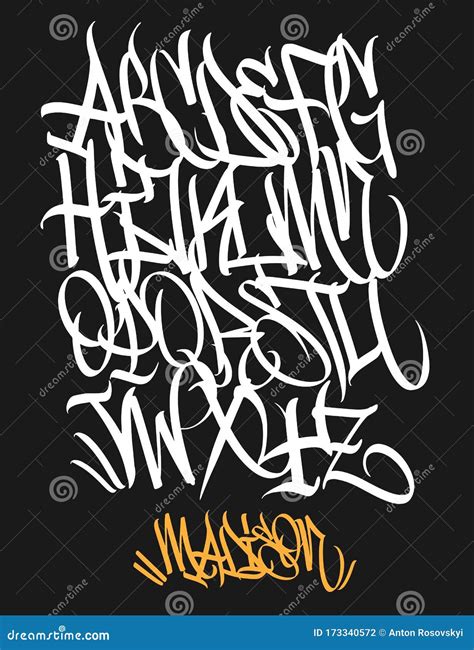 Marker Graffiti Font Manuscrita Typografía Vectorial Ilustración