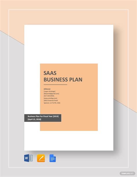 Saas Business Plan Template