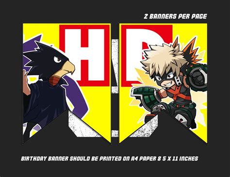 My Hero Academia Themed Birthday Banner My Hero Academia | Etsy