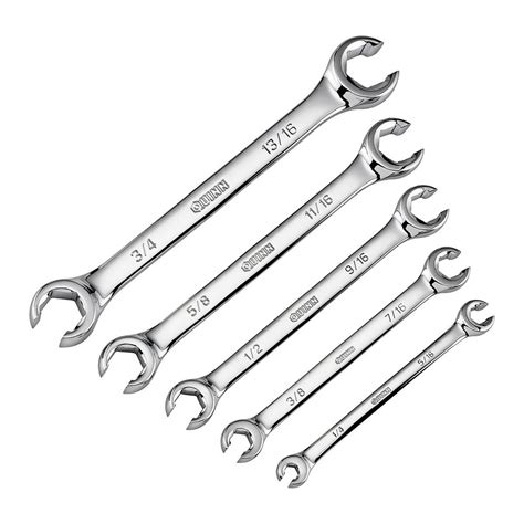 SAE Flare Nut Wrench Set, 5 Piece