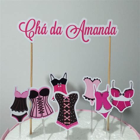 Topo De Bolo Chá De Lingerie Elo Produtos Especiais