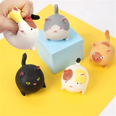 And Squeeze Cat Shaped Stress Ball，squishy Angry Cat Stress Relief Toys For Chilren And Adults