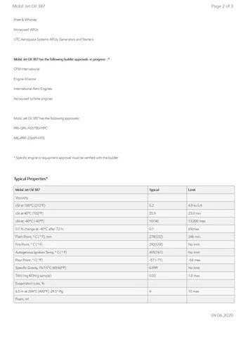 Mobil Jet Oil C Unit Pack Size Us Qt At Litre In