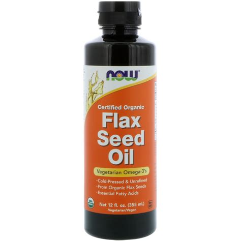 Now Foods Certified Organic Flax Seed Oil Fl Oz Ml Iherb