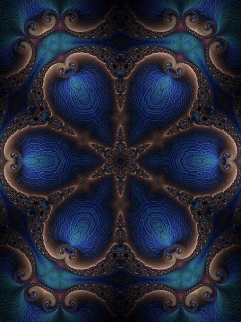 Abstract Blue and Brown Fractal Art