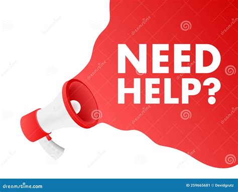 Megaphone Label With Need Help Megaphone Banner Web Design Vector