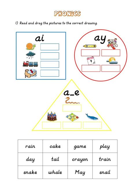 Phonics Lessons Eyfs Reception Long A Sound Ay And Ai Worksheets Library