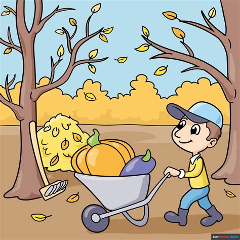 How To Draw The Autumn Season Really Easy Drawing Tutorial