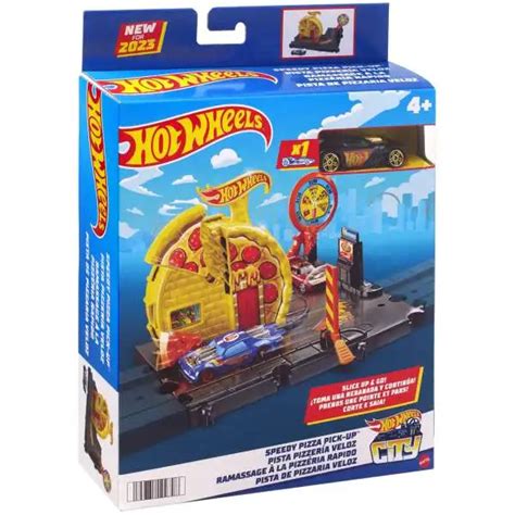 Hot Wheels City Speedy Pizza Pick Up 164 Track Set Damaged Package Mattel Toys ToyWiz