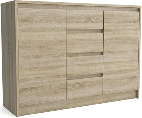 Aston Komoda 2 Vrata 4 Ladice 112 5x35x82 5 Natur Sonoma Hrast