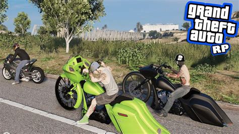 Gta Rp Big Wheel Bagger Motorcycle Cruise Youtube