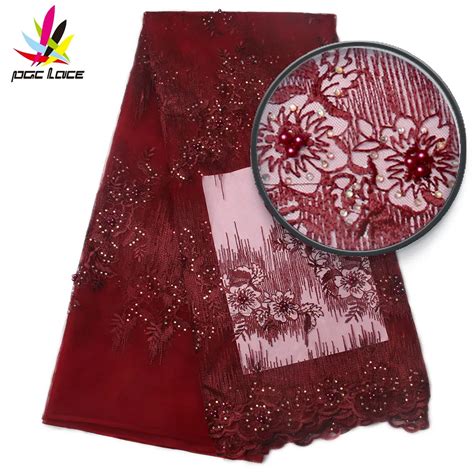 Wine Tulle Laces High Quality French Lace Fabric 2017 African