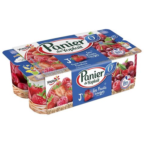 Yaourt aux fruits fraise mûre cerise PANIER DE YOPLAIT Les 8 pots de