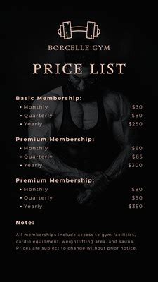 Page Free And Customizable Price List Templates