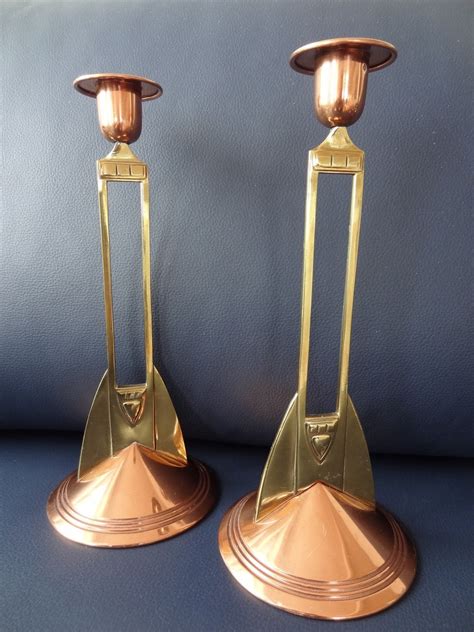 Wmf A Pair Of Art Nouveau Candlesticks Probably Albin M Ller Etsy