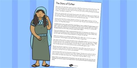 The Story Of Esther Bible Story Print Out Story Of Esther