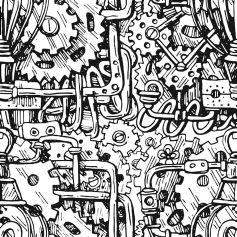 Premium Vector | Beautiful hand drawn vector graphic illustration mechanical element steampunk ...